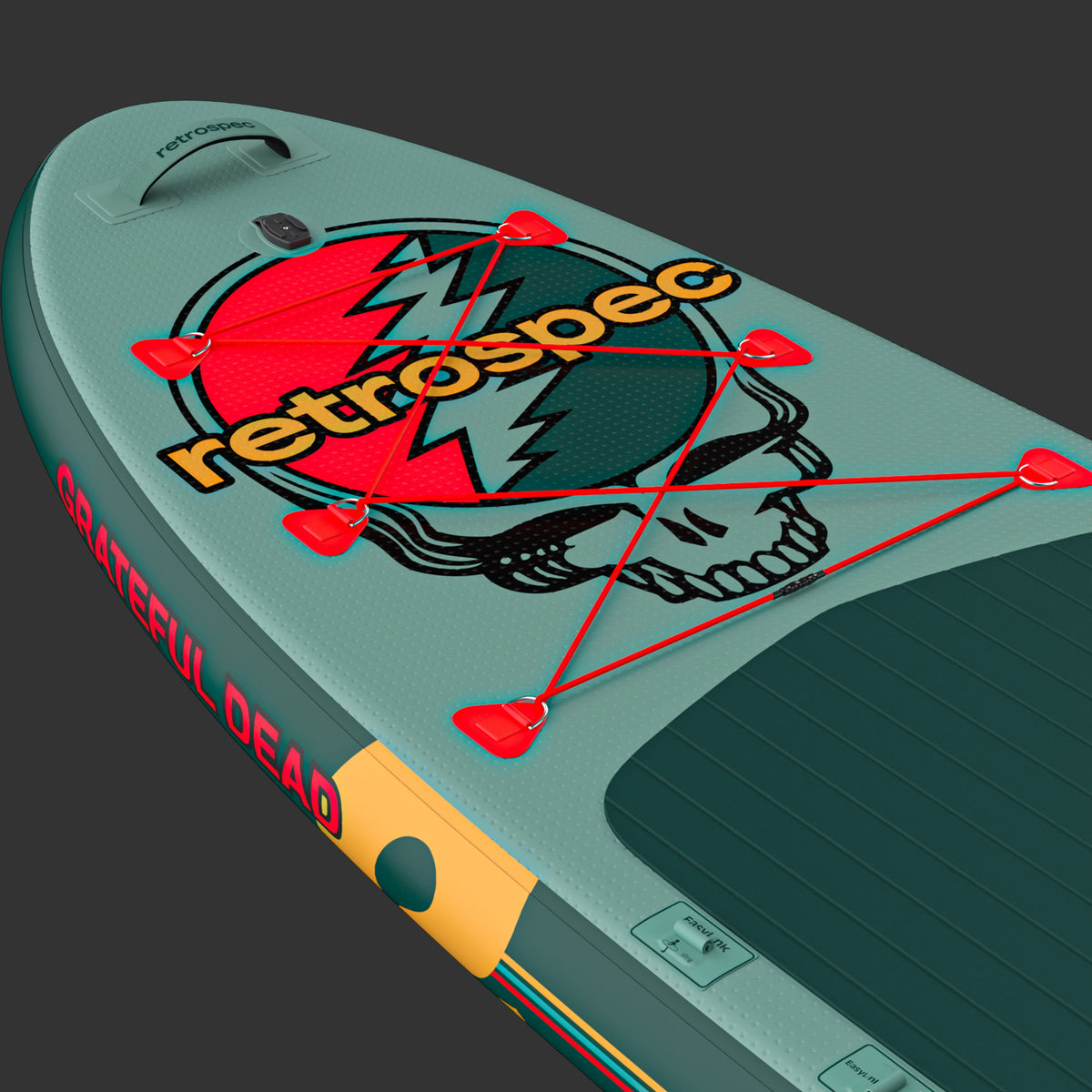 Retrospec Weekender Plus inflatable SUP kayak hybrid featuring Grateful Dead Steal Your Face graphic