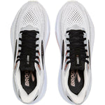 Brooks Ghost 17 women's running shoes in white with black laces and rose gold accents