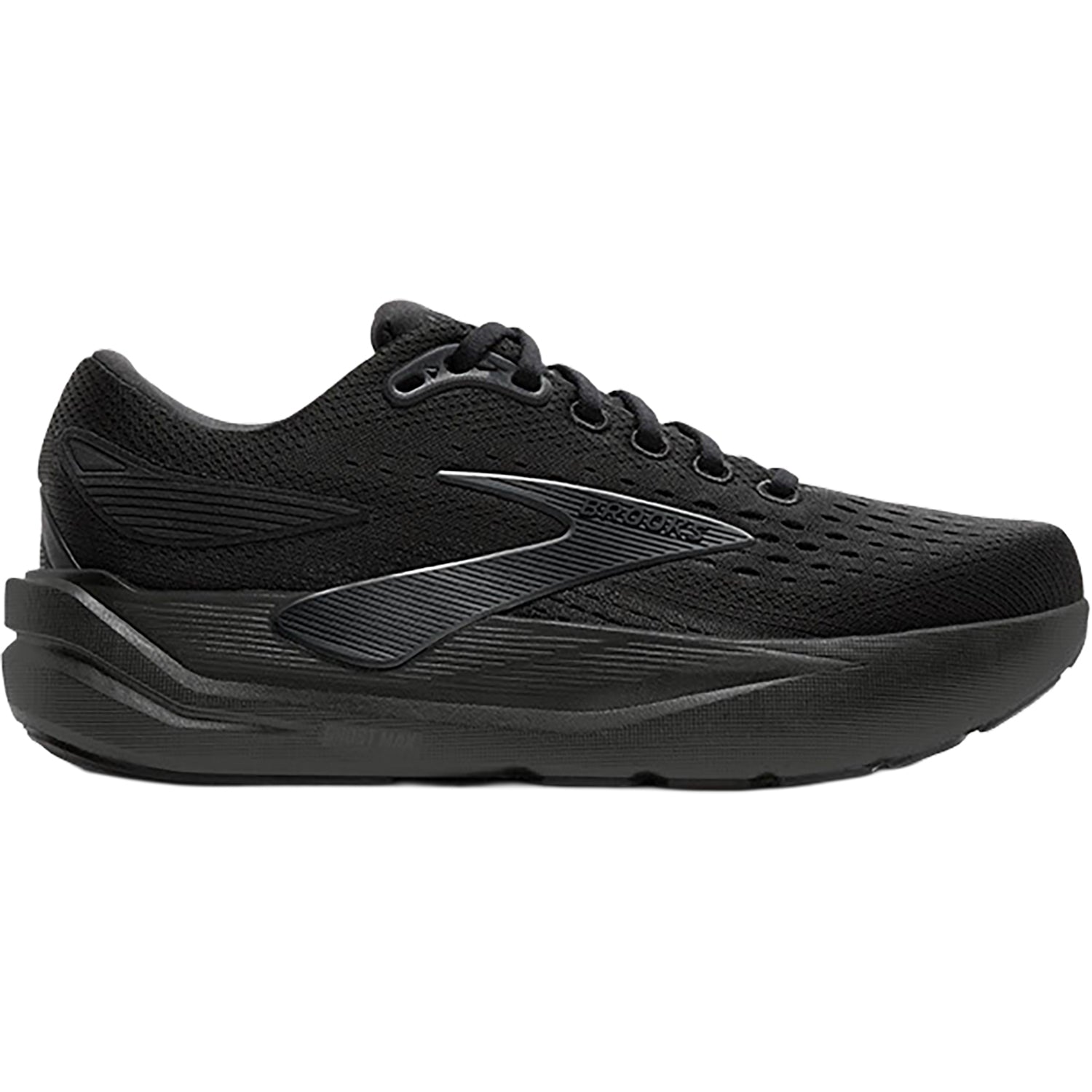 Brooks Ghost Max 3 men's running shoe in black colorway with ebony accents