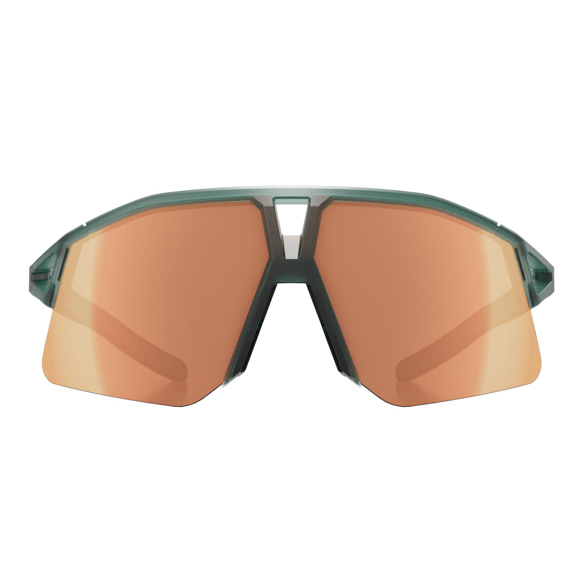 KOO HYPE cycling sunglasses with matte green frame and copper mirror lenses