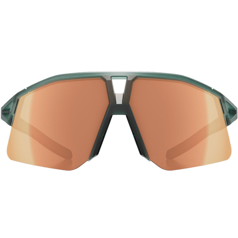 KOO HYPE cycling sunglasses with green matte frame and copper mirror lenses