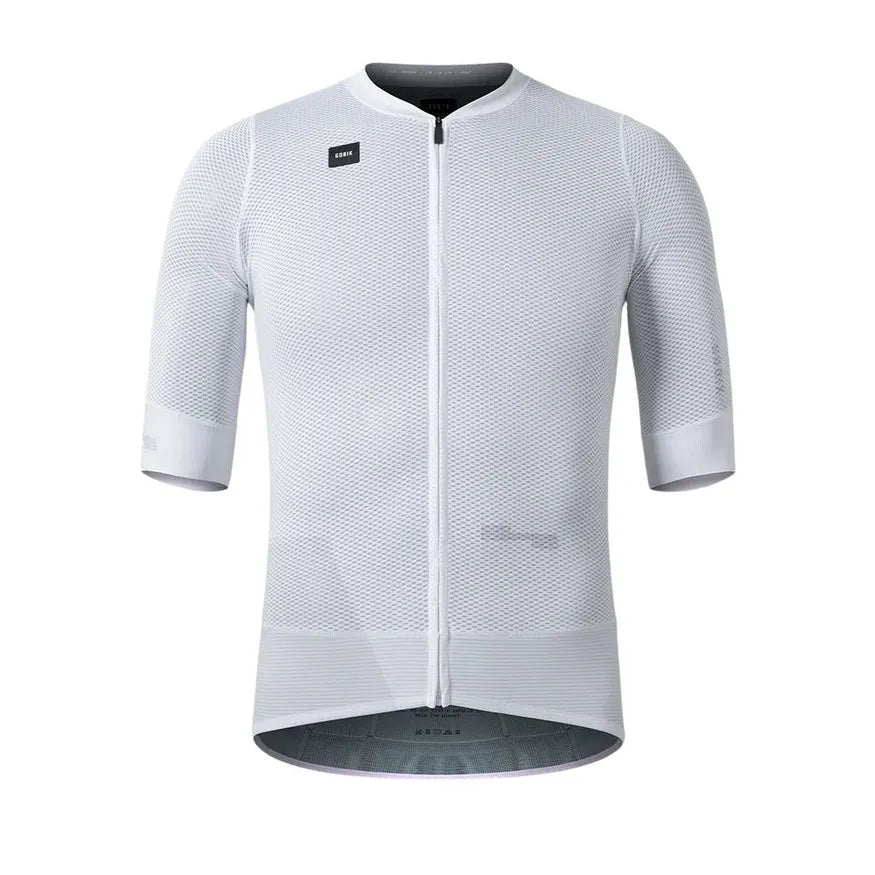Gobik Carrera 2.0 short sleeve cycling jersey in chalk white with mesh panels