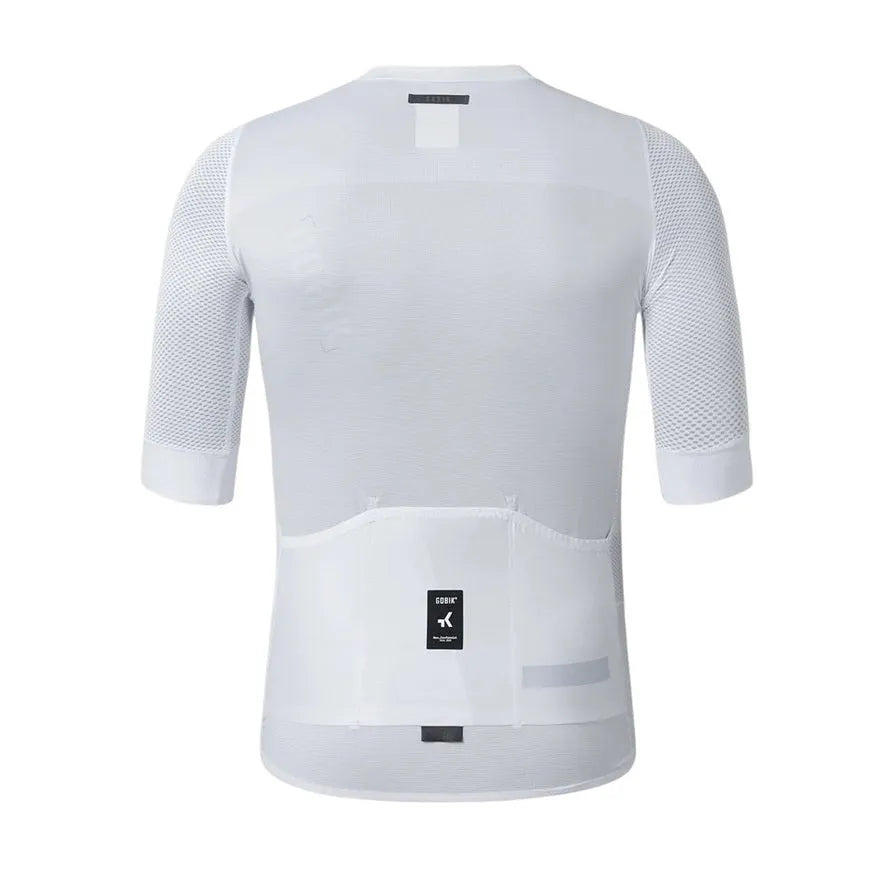 GOBIK Carrera 2.0 Short Sleeve Jersey in Chalk white colorway back view