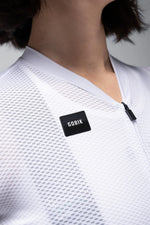 GOBIK Carrera 2.0 Short Sleeve Jersey in Chalk white with black brand patch and zipper