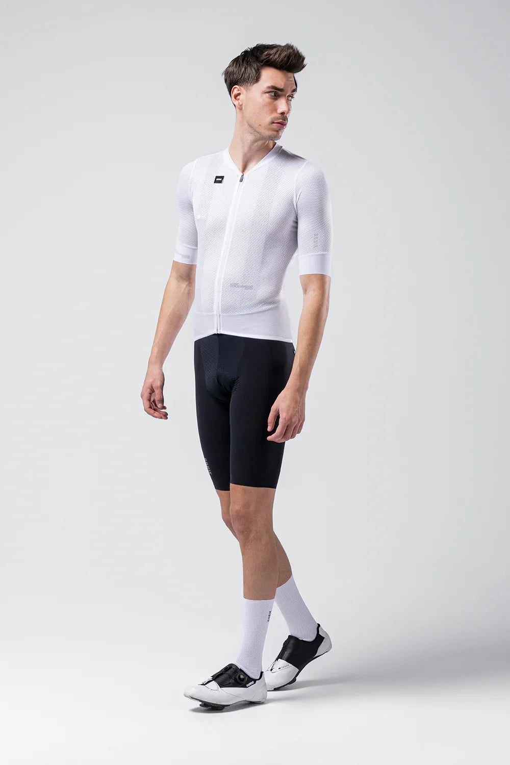 GOBIK Carrera 2.0 Short Sleeve Jersey in Chalk white color with full zipper