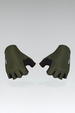 Gobik Black Mamba fingerless cycling gloves in army green color with grip padding