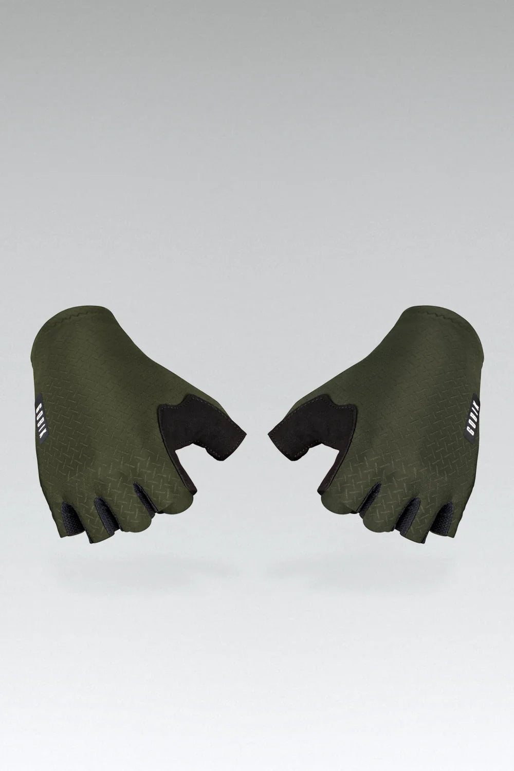 Gobik Black Mamba fingerless cycling gloves in army green color with grip padding