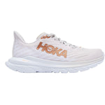 HOKA Mach 5 running shoe in white with orange logo on clean background