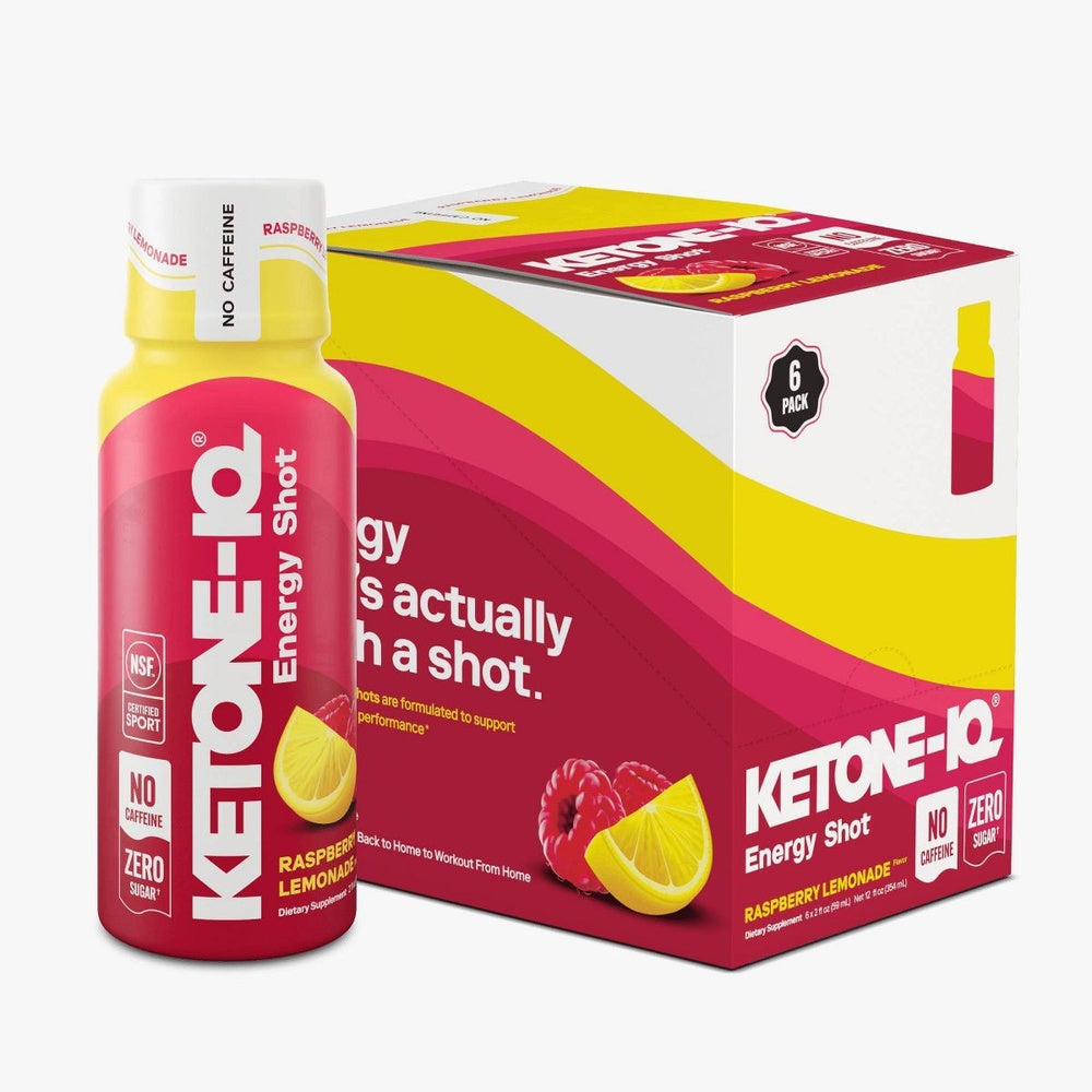 Ketone-IQ Raspberry Lemonade Energy Shot 2fl oz bottle with 6-pack box