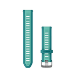 Garmin QuickFit 20mm silicone watch band in turquoise with perforated ventilation holes