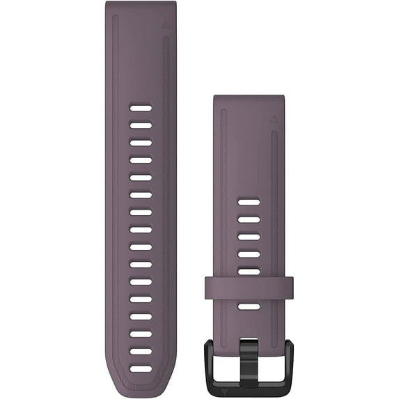 Garmin QuickFit 20mm silicone watch band in purple storm color with buckle