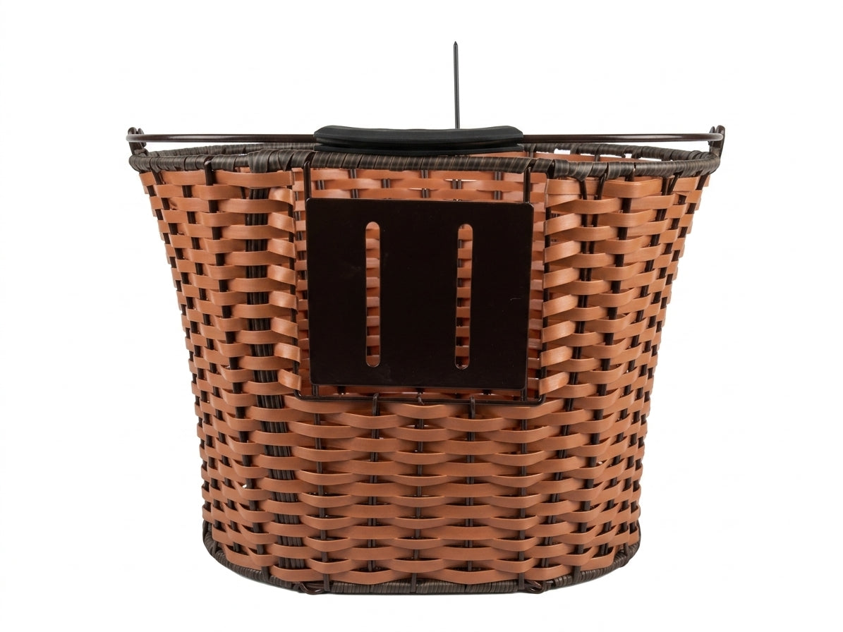 Ven2 Wicker-Style Bike Basket – Durable Plastic Bicycle Front Basket