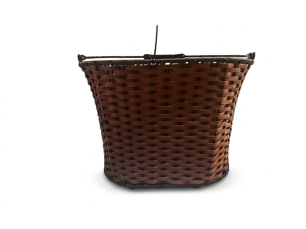 Ven2 Wicker-Style Bike Basket – Durable Plastic Bicycle Front Basket