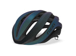 Giro Aether MIPS road cycling helmet in matte black with blue pearl finish