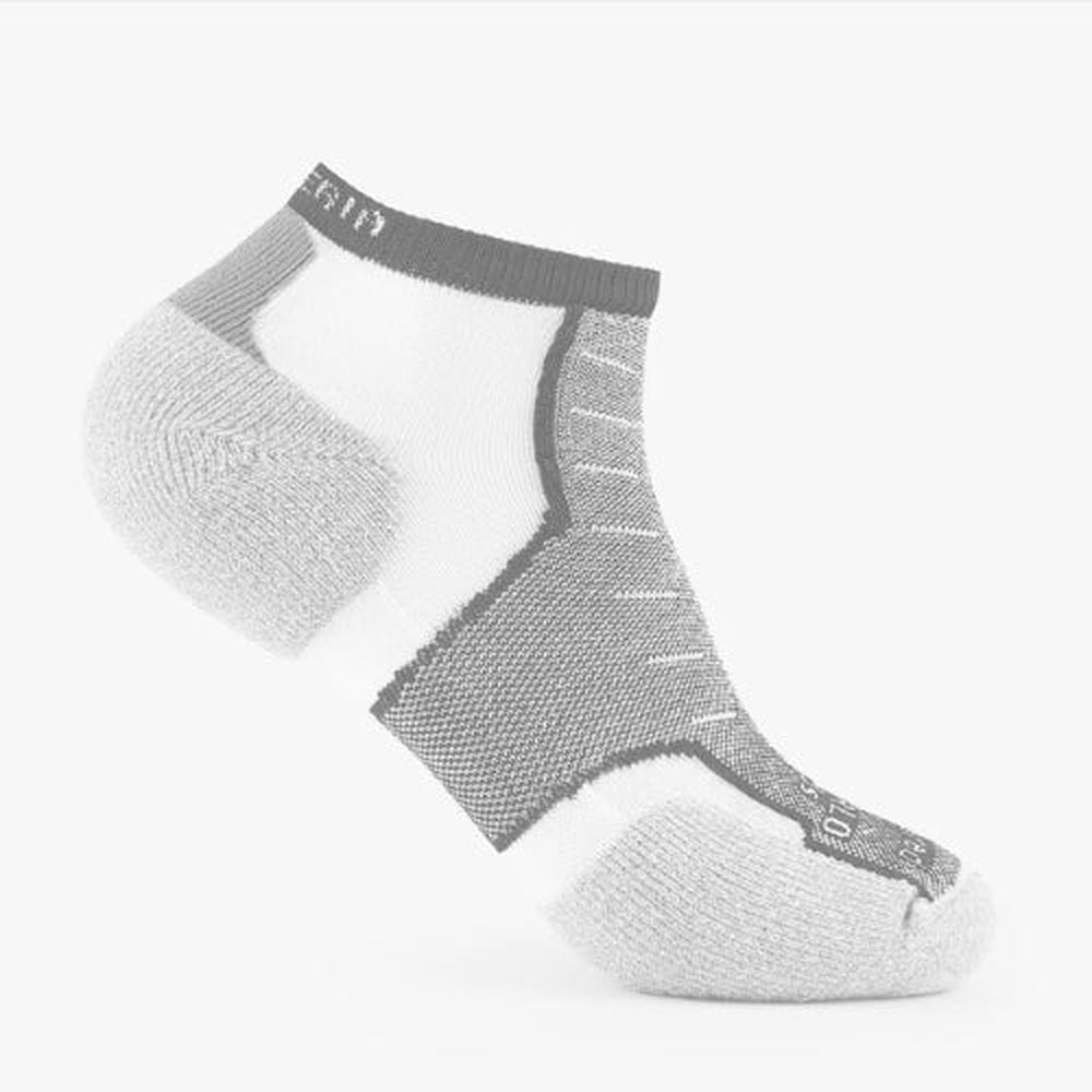 Experia Light Cushion Low-Cut Sock in Jet Grey with white cushioned sole and heel