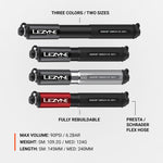 Lezyne Grip Drive HV mini pumps in multiple colors and sizes