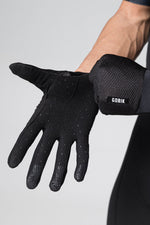GOBIK Lynx 2.0 black cycling gloves with textured palm and breathable mesh