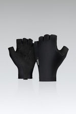 Black Gobik cycling gloves with fingerless design and textured palm grip