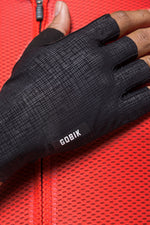 Gobik Black Mamba 2.0 cycling gloves in black with crosshatch texture pattern