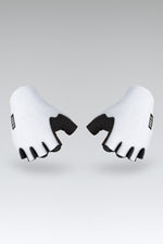 White Gobik Mamba 2.0 cycling gloves with black palm grips and finger details