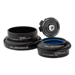 Cane Creek Hellbender 70 headset components in black with blue bearing seals