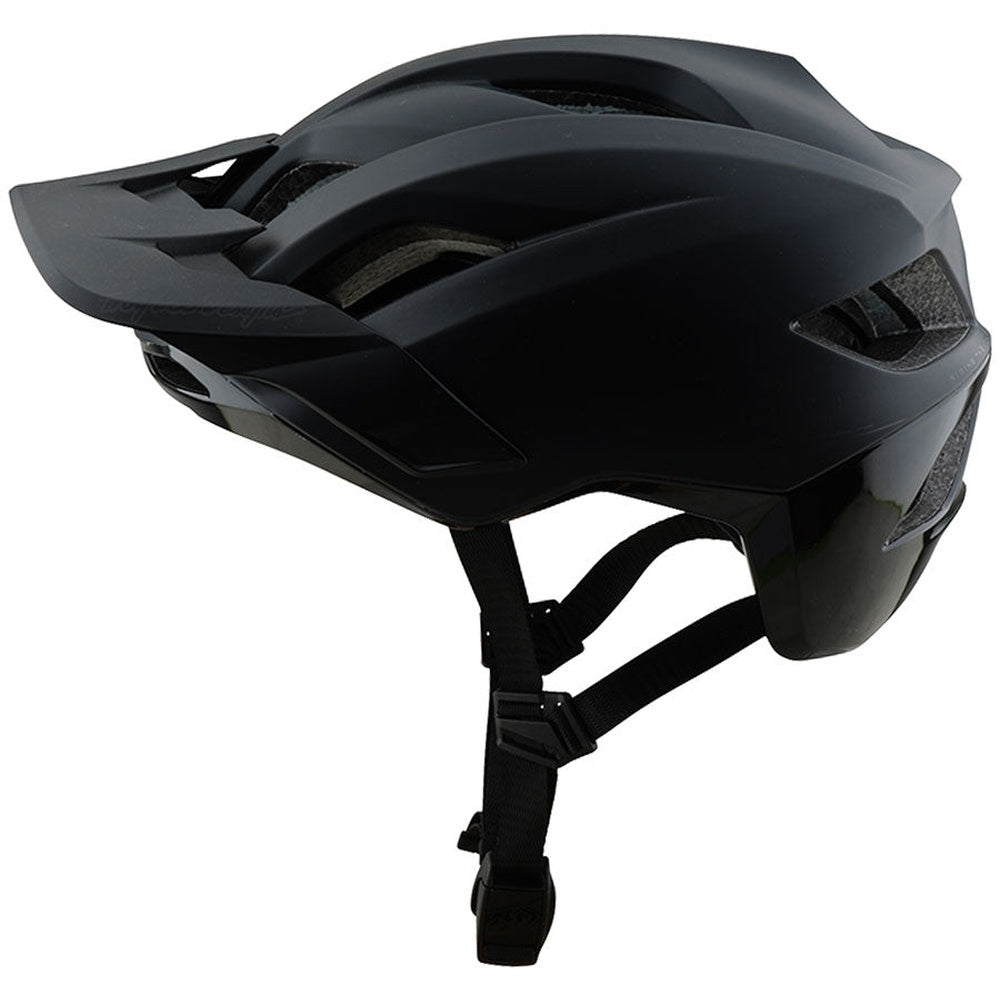 Troy Lee Designs Flowline SE mountain bike helmet in stealth black, side view