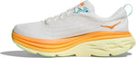 Hoka Bondi 8 men's running shoe in white with orange midsole