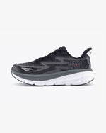 Hoka Clifton 9 men's running shoe in black and gray colorway