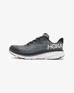 HOKA Clifton 9 men's running shoe in dark gray with white sole