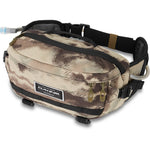 Dakine Hot Laps 5L waist pack in ashcroft camo pattern with hydration tube