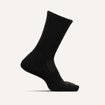 Feetures High Performance Max Cushion Crew sock in solid black with mesh ventilation zones