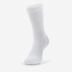 Thorlos Women's Fitness Moderate Cushion Crew sock in white on a foot form