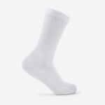 Thorlos Women's Fitness Moderate Cushion Crew sock in white, crew height, side view
