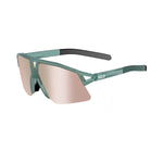 KOO HYPE sunglasses with green translucent frame and copper mirror lenses