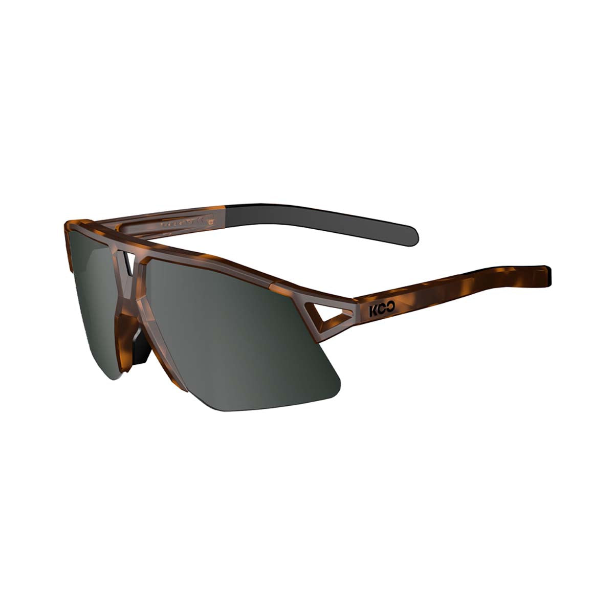 KOO HYPE sunglasses in havana tortoiseshell frame with petrol mirror lenses