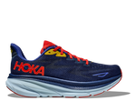 Hoka Clifton 9 men's running shoe in Bellwether Blue and Dazzling Blue colorway