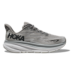 HOKA Men's Clifton 9 running shoe in Harbor Mist gray and black colorway