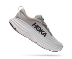 HOKA Bondi 8 men's running shoe in sharkskin gray colorway on white background