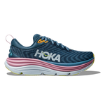 HOKA Gaviota 5 women's running shoe in real teal with pink midsole