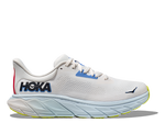 Hoka Arahi 7 men's running shoe in white with blue accents