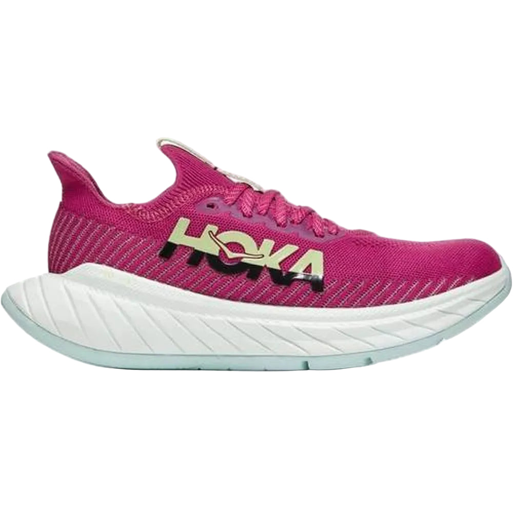 HOKA Carbon X 3 women's running shoe in festival fuchsia with white midsole