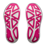Hoka Clifton Pro outsole view showing pink rubber traction pattern on both shoes