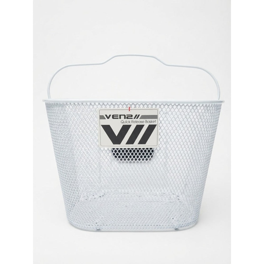 Ven2 White Metal Bike Basket – Durable Bicycle Front Basket