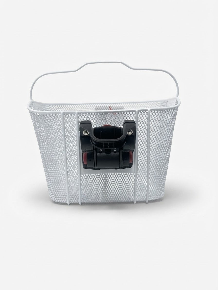 Ven2 White Metal Bike Basket – Durable Bicycle Front Basket