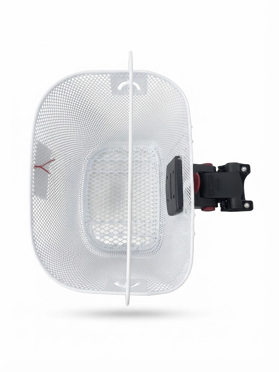 Ven2 White Metal Bike Basket – Durable Bicycle Front Basket