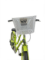 Ven2 White Metal Bike Basket – Durable Bicycle Front Basket