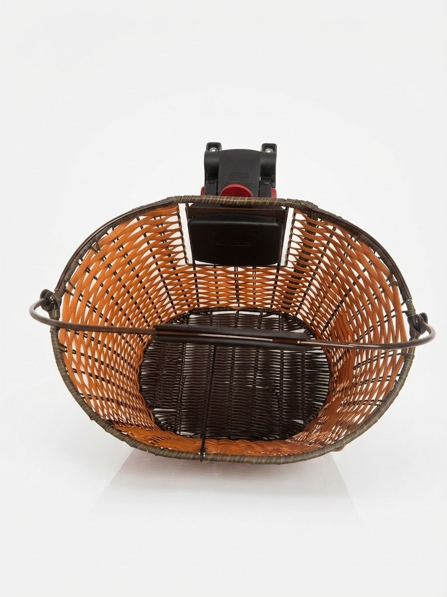 Ven2 Wicker-Style Bike Basket – Durable Plastic Bicycle Front Basket