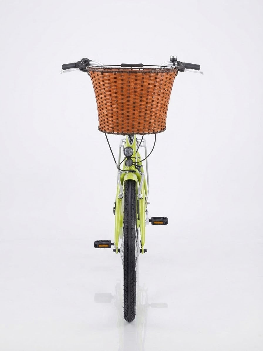 Ven2 Wicker-Style Bike Basket – Durable Plastic Bicycle Front Basket