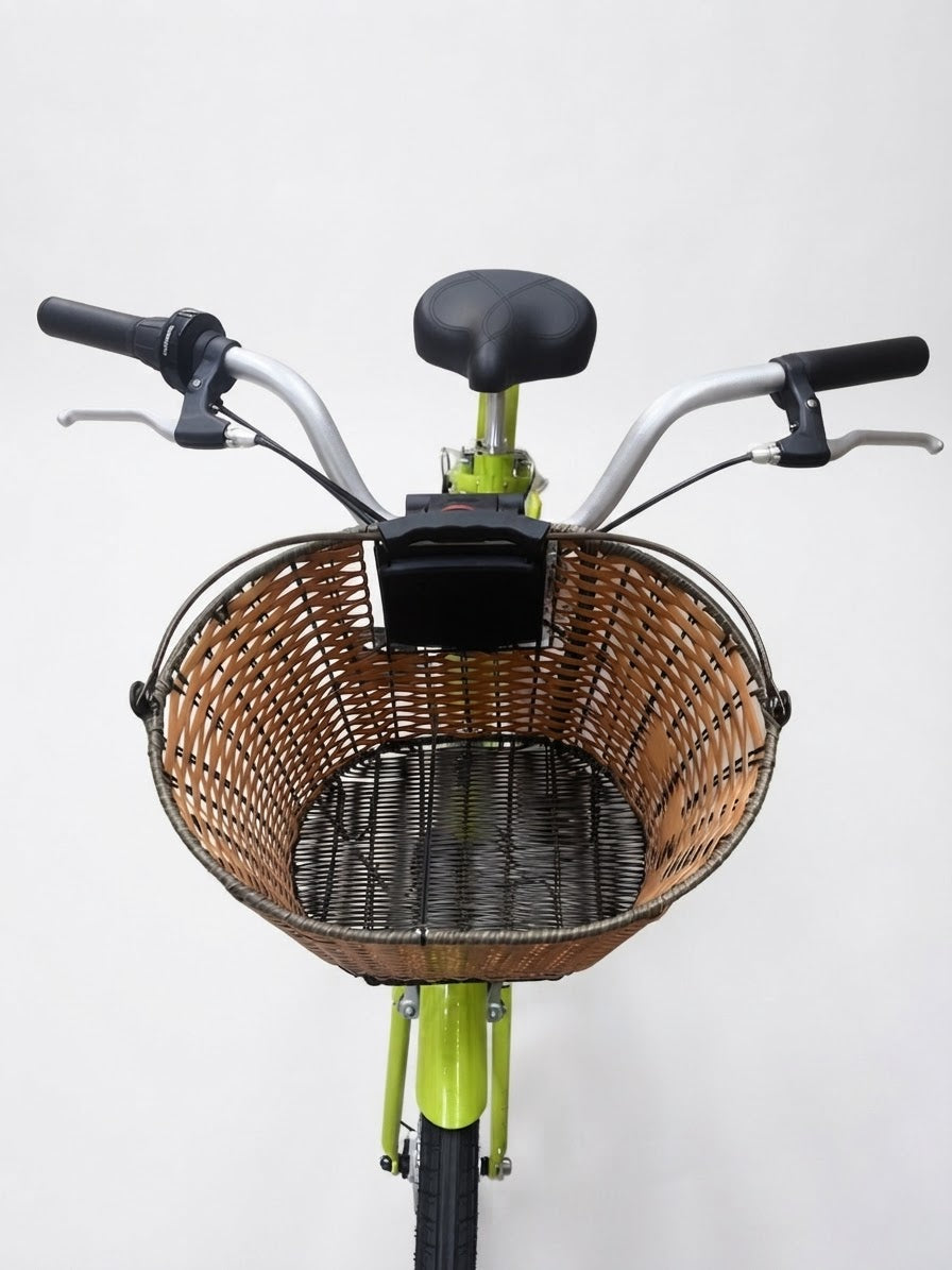 Ven2 Wicker-Style Bike Basket – Durable Plastic Bicycle Front Basket