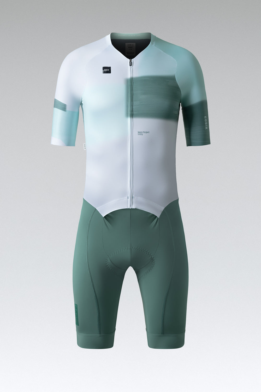 Gobik Aero Brooklyn cycling suit in argonite colorway with gradient design